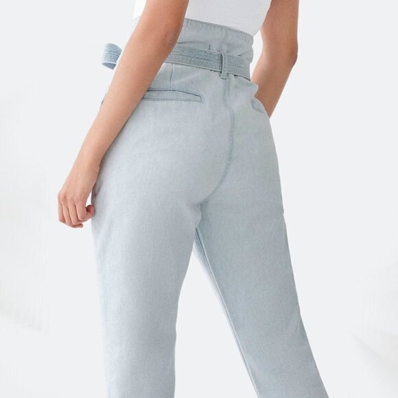 DL1961 paperbag waist light wash high rise jeans - Picture 7 of 15